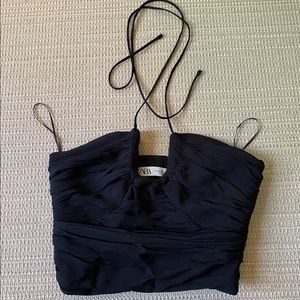 Zara black halter top never worn size XS